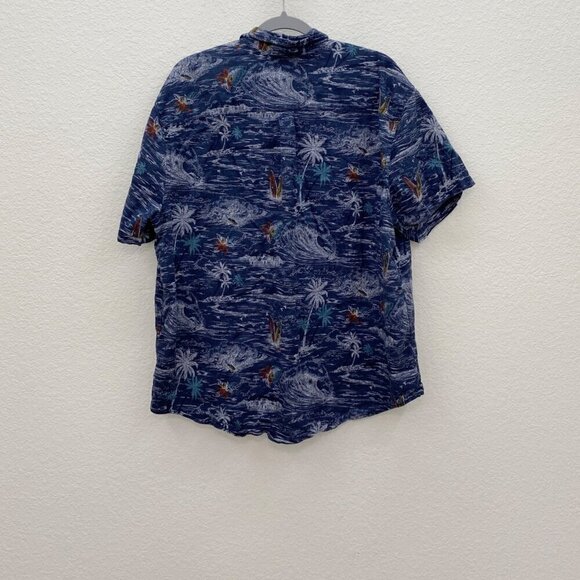 Lucky Brand San Gabriel Linen Blend Hawaiian Surf Ocean Button Up Shirt Mens XXL - Picture 6 of 6
